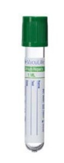 Вакулайф Одноразові вакуумні пробірки для забору крові, Літій-гепарин, 13×75 мм (mm), 1 мл (ml)